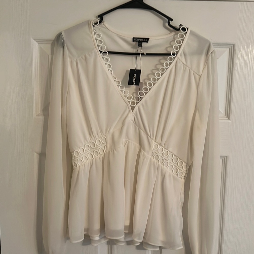 Express white long sleeve top